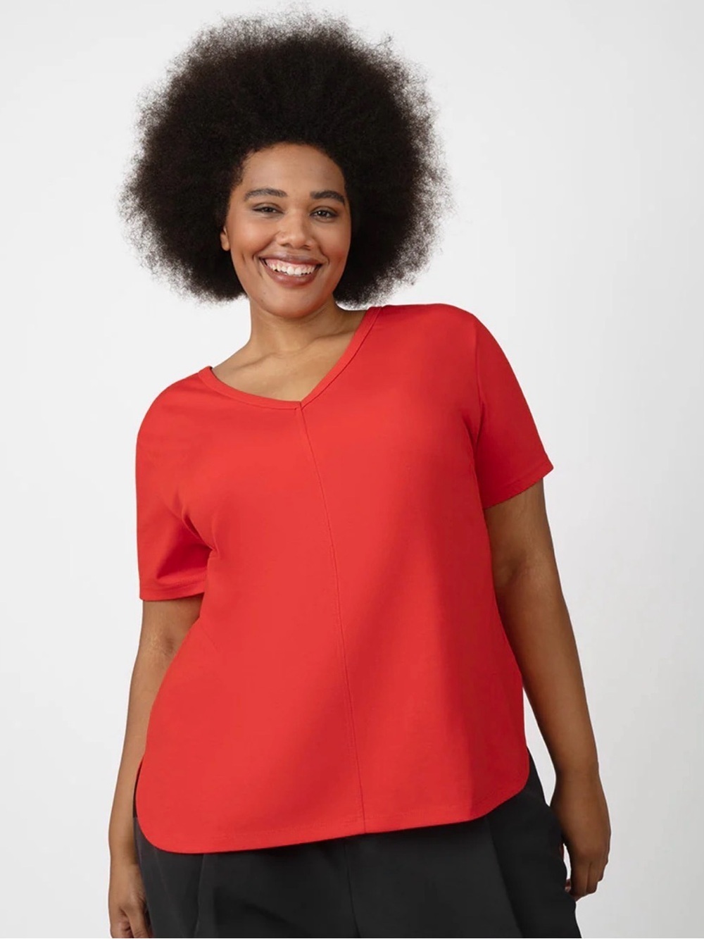 LuLaRoe Bright Coral Crew Tee